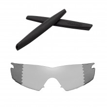 Walleva Polarized Transition/Photochromic Replacement Lenses and Black Earsocks for Oakley M Frame Strike Sunglasses